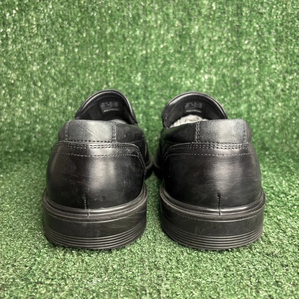 ECCO Slip On Leather Formal Business Loafers Dress Shoes Black Mens‎ Sz 10-10.5